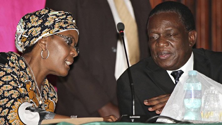 ‘Mnangagwa you are only free because my husband Mugabe is kind or else you would be in jail over reports that you want to stage a coup ‘-Grace Mugabe