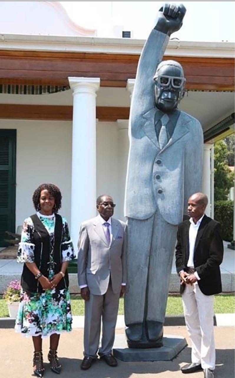 ‘Zimbabwe’s President Robert Mugabe, unveiled a cartoon like statue of himself, roundly mocked as scornful of the despot’
