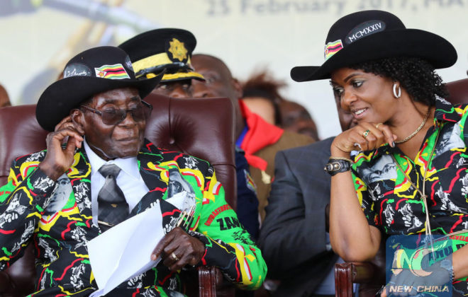 ‘President Robert Mugabe is all but plotting to hand over power to his truculent wife, Grace, should he contest and win the 2018 watershed elections;-Spotlight Zimbabwe