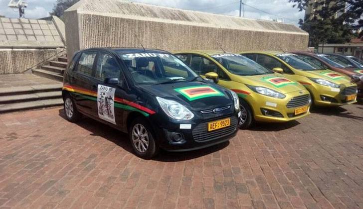 ZANU PF electoral campaign vehicles on display