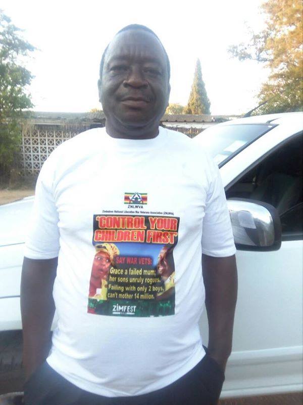 (ZNWLVA) secretary-general, Victor Matemadanda releases a T-shirt with message that reads “Control your children first,