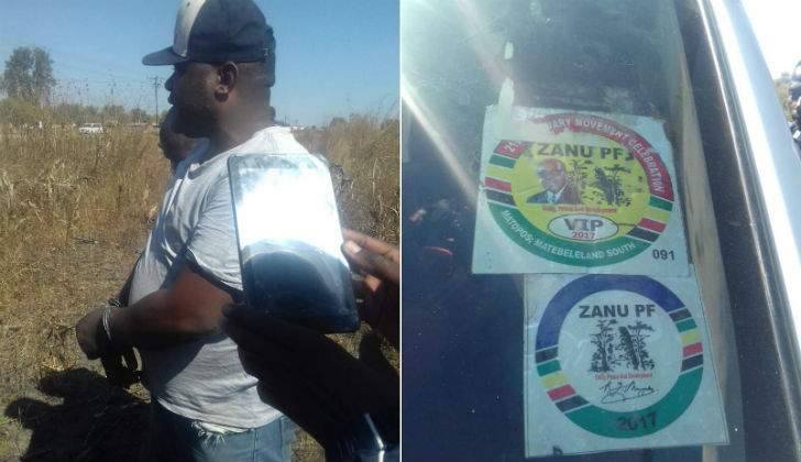 KOMBI DRIVER arrested for using Zanu pf stickers instead of road tax discs,….hmmn diplomatic immunity?..Why not the first lady does the same!