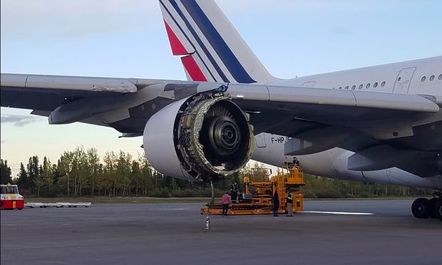 AIR FRANCE FLIGHT AF66 from Paris to USA was forced to make a sudden diversion over the Atlantic ocean and an emergency landing in Canada after losing part of the engine midflight.