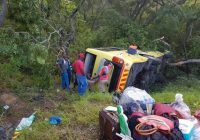 PHOTOS: A BHORA MBERI BUS lost control and overturned at Christmas Pass in Mutare early this morning, several injured and none dead.