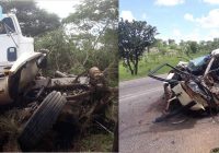 Two people died in a road traffic accident, while three are admitted at Mvurwi hospital, after a Mazda 323 they were travelling in collided with a Mozambican Freightliner truck near the 40kilometer peg along Centenary-Mazowe highway Thursday afternoon