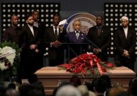 REV AL SHARPTON AT THE FUNERAL  of an unarmed black man shot 20 times in his grand mothers back gardern11 days ago has touched off protests around the country and opened a new rift of public anger about police use of force and treatment of minorities