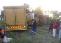 ACCIDENT: THIRTY FIVE PASSENGERS INJURED AND ONE KILLED AS SOUTH AFRICA BOUND BUS OVERTURNED 8km out of Chinhoyi along the Chinhoyi – Chegutu road.