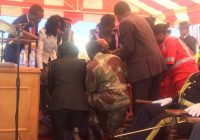 The Bulawayo Zanu-PF senator and ex Matabeleland South Governor Senator Angeline Masuku , scared people today when she collapsed while reading reading Mnangagwa’s Independence Speech at White City Stadium.