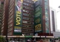 PRESIDENT MNANGAGWA’S BILLBOARDS dominate the outdoor media space , see the photo of one , at Corner Julius Nyerere and Samora Machel Avenue. More news to follow. By Sibusiso Ngwenya
