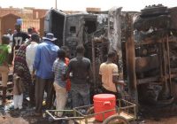 58 KILLED, 37 INJURED as they attempted to collect fuel after a fuel tanker lorry overturned and exploded  near the airport Niamey, Niger’s capital.