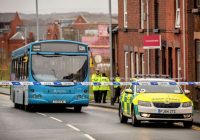 BUS PASSENGER -71 , DIED AFTER BANGING HER HEAD  when driver slammed brakes to avoid an accident in St Helens, Merseyside, at lunchtime on Saturday.