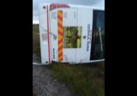A Harare bound Zebra kiss bus overturned near Mutare tollgate last night after the driver and one passenger had a heated argument.