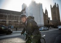 BRITISH PRIME MINISTER BORIS JOHNSON WAS SPOTTED  seven miles from Downing Street cycling around the Olympic Park on Sunday afternoon.