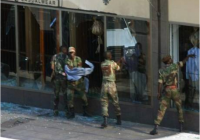 ‘ SIX ARMED SOLDIERS allegedly broke into a shop in Harare, stole US$19 000 goods and  US$2 955 cash among other things’.
