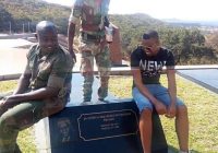 SOLDIERS PICTURED  on  Joshua Nkomo’s grave on the 20th anniversary of his death.